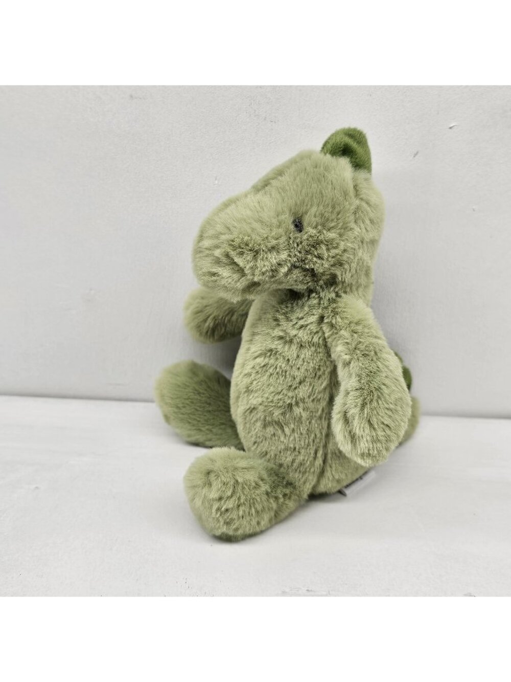 Mud Pie Mini Dino Buddies Sully Stanley Green Faux Fur Dinosaur Plush Pal 7.5"
